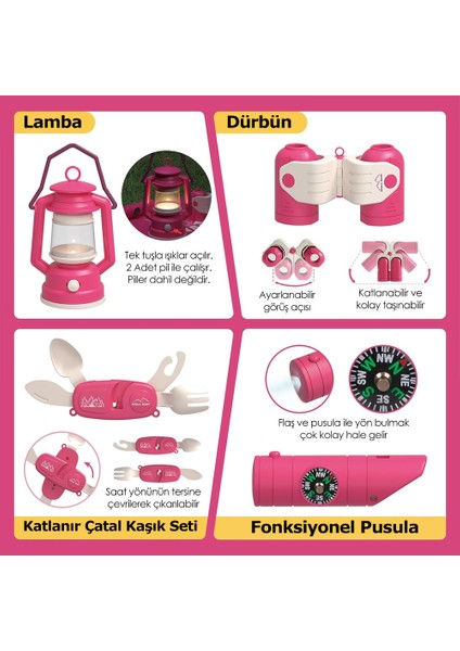 Masalı Kamp Seti Oyun Seti Kamp Oyuncakları Kamp Malzemeleri Seti modelleri