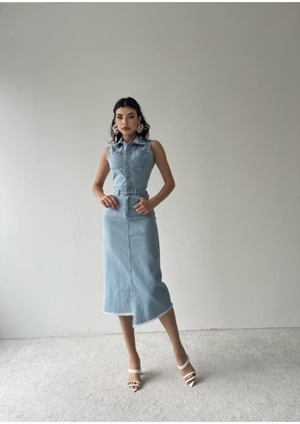 Meldia Jean Sıfır Kollu Elbise indirimleri