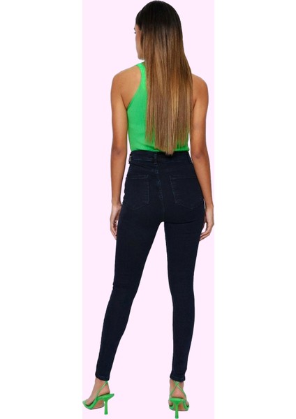 Kadın Skinny Jean Yüksek Bel Dar Paça Incelten Etki Günlük Kombinler Yaz Aylarının Vazgeçilmezi modelleri