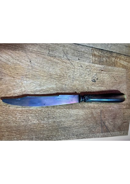 1930'S - 50's Châtellerault Fransız Boynuz Saplı 12 Li Bıçak Seti - Kutu Ölçüsü 23 cm x 14 cm