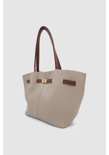 Ferny Kemer, Toka ve Dikiş Detaylı Kol ve Omuz Çantası Vizon Taba fırsatları