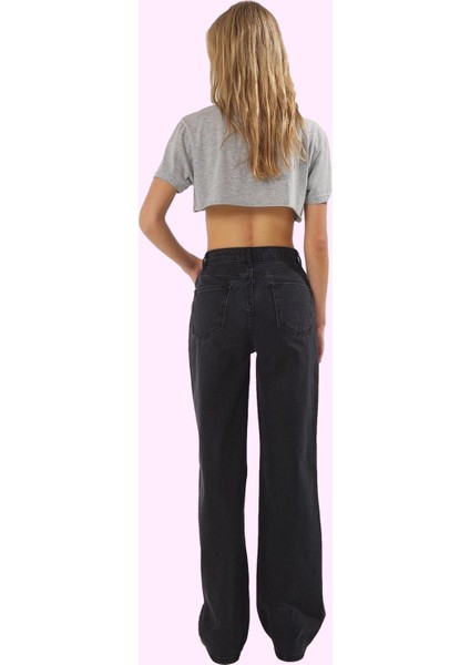 Kadın Yüksek Bel Geniş Paça Jean Pantolon Pamuk Günlük Kullanım Yaz Aylarının Vazgeçilmezi modelleri