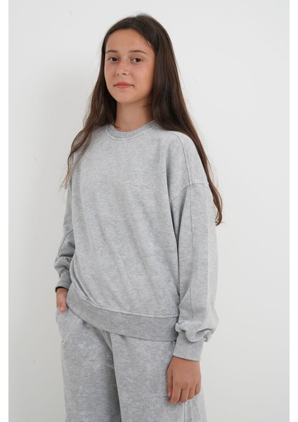 Kız Çocuk Iki Iplik Kumaş Bisiklet Yaka Eşofman Takımı modelleri