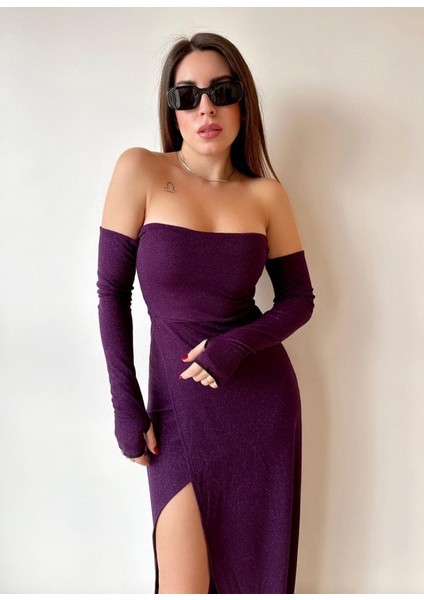 Kadın Bacak Dekolteli Staplez Kol Eldiven Detay Fırsat Ürün Elbise fırsatları