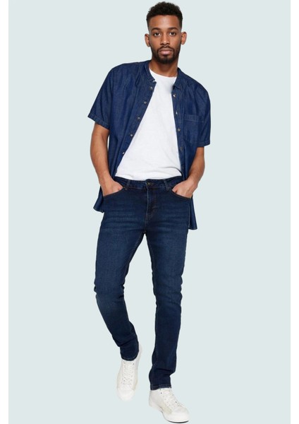Erkek Slim Fit Dar Kesim Denim Kot Pantolon Pamuk Casual Günlük Yaz Aylarının Vazgeçilmezi