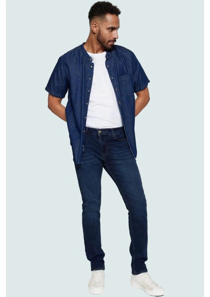 Erkek Slim Fit Dar Kesim Denim Kot Pantolon Pamuk Casual Günlük Yaz Aylarının Vazgeçilmezi fiyatları