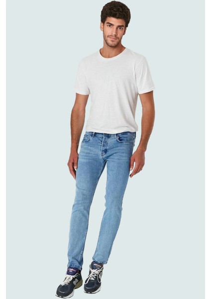 Erkek Skinny Fit Dar Kesim Kot Pantolon Pamuk Günlük Kullanım Hafta Sonu Dayanıklı Malzeme