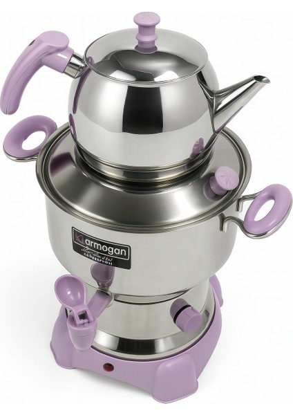 Çay Semaveri & Çay Makinesi - Lila Aksam - Özel Seri - 3,5 Litre Su Haznesi - 1 Litre Demlik fırsatları