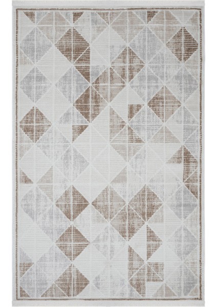 Nevada 2503 Krem Bej Halı Modern Çizgili Makina Halısı Parlak Doku Ev Oda Oturma Odası Salon Halısı fiyatları