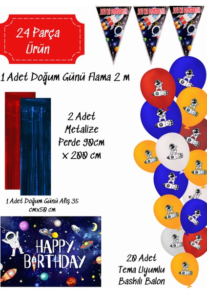 Perde ve Afişli Doğum Günü Parti Malzemeleri Süsleri Seti