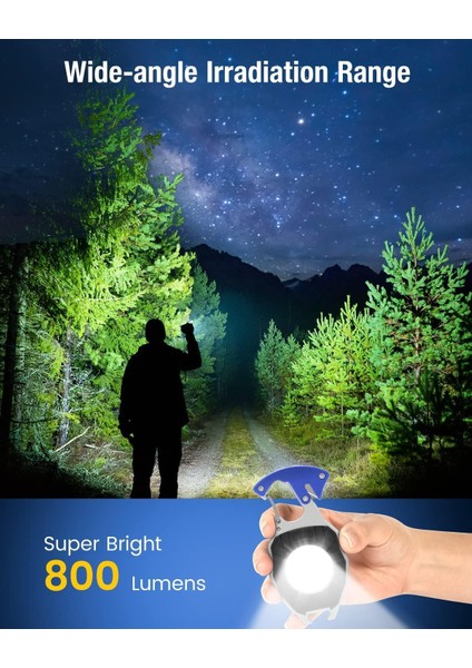 Ini El Feneri, Cob Anahtarlık, El Feneri, 7 Modlu, USB Şarj Edilebilir Çalışma Lambası, 800 Lümen, Çok Fonksiyonlu, Taşınabilir, Acil Durum Kamp Feneri Çok Fonksiyonlu Fener fırsatları