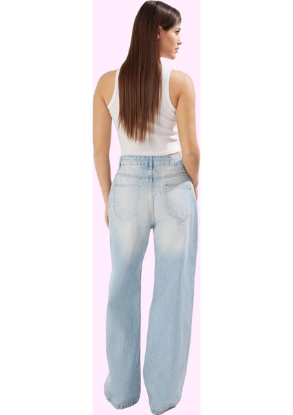 Kadın Geniş Paça Düşük Bel Jean Pantolon Pamuk Günlük Stil Hafta Sonu Yaz Aylarının Vazgeçilmezi modelleri