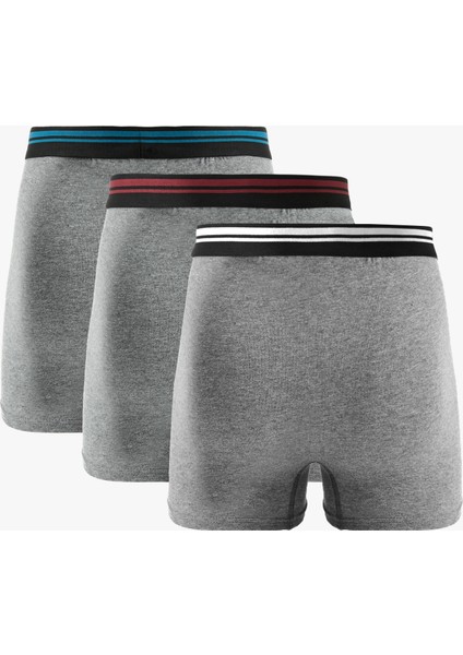 Lastik Detaylı Pamuklu 3'lü Boxer Seti modelleri