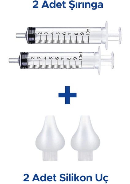 Bebek Burun Yıkama Enjektörü 2'li Nazal Aspiratör Şırınga Temizleme Aparatı modelleri