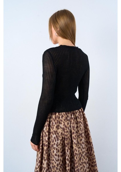 Ince Fitilli Hırka - Siyah indirimleri