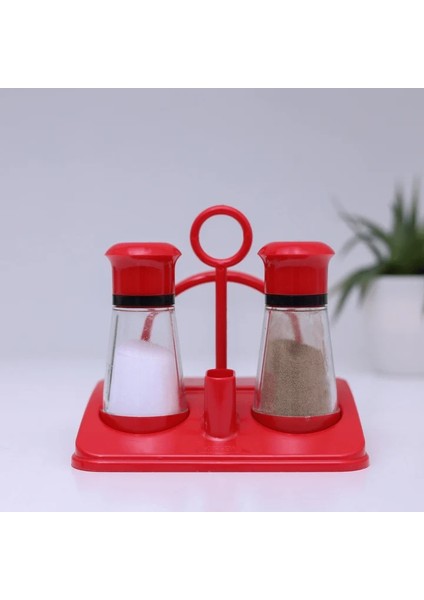 2'li Peçete ve Tuzluk Seti Kırmızı Çok Amaçlı Kullanım