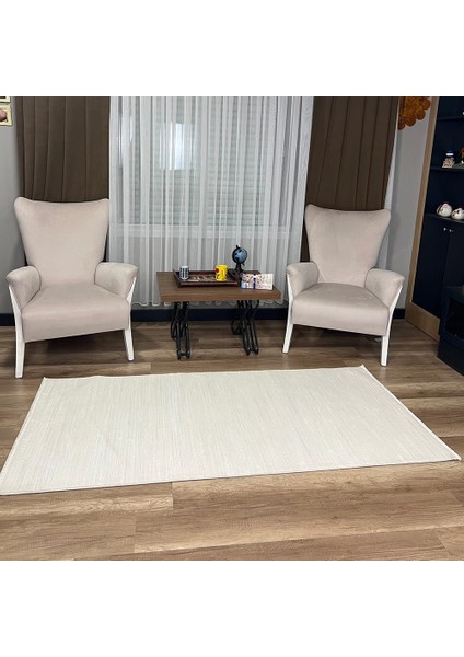 Nova 1123 Krem Mikrofiber Modern Dokuma Halı