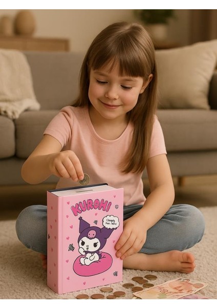 Figürlü Çelik Kilitli Pembe Para Kasası