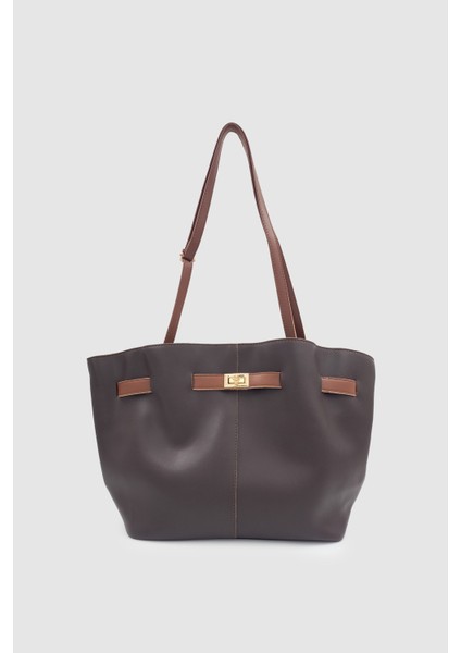 Ferny Kemer, Toka ve Dikiş Detaylı Kol ve Omuz Çantası Acı Kahve Taba fiyatları