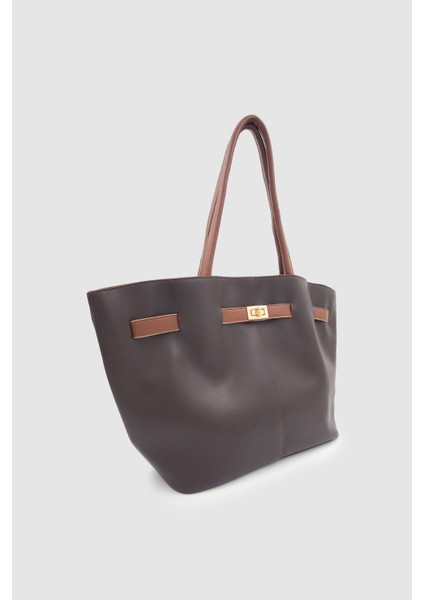 Ferny Kemer, Toka ve Dikiş Detaylı Kol ve Omuz Çantası Acı Kahve Taba modelleri