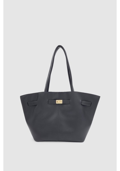 Ferny Kemer, Toka ve Dikiş Detaylı Kol ve Omuz Çantası Siyah