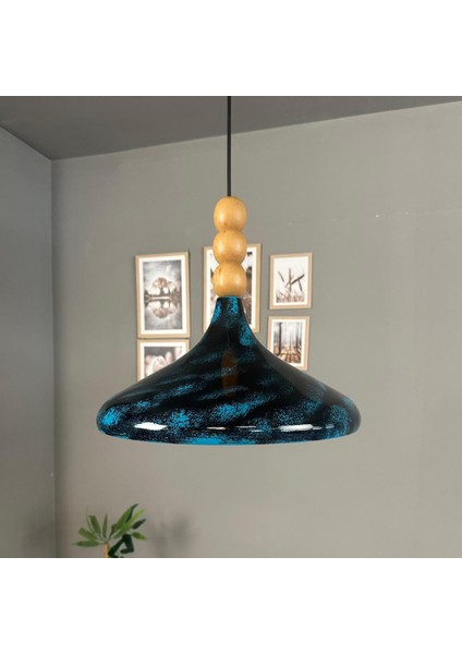 Okyanus Champion Ahşap Boncuklu Tekli Avize Sarkıt Salon Mutfak Butik Lamba fiyatları