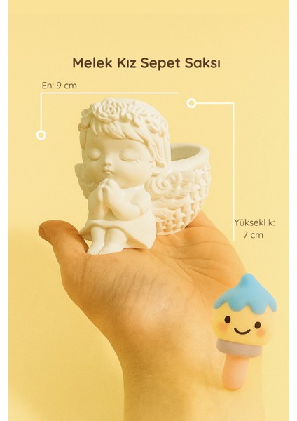 Melek Kız Sepet Saksı – Güçlendirilmiş Beton Tozuyla Üretildi