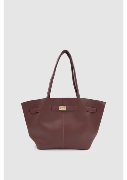 Ferny Kemer, Toka ve Dikiş Detaylı Kol ve Omuz Çantası Bordo