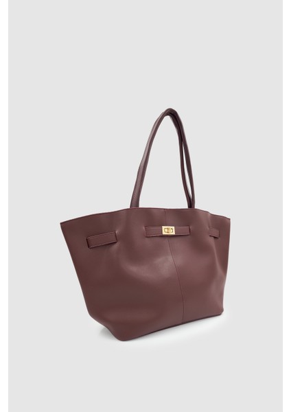 Ferny Kemer, Toka ve Dikiş Detaylı Kol ve Omuz Çantası Bordo modelleri