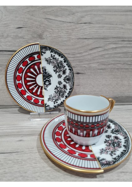 12 Parça 6 Kişilik Porselen Türk Kahvesi Fincan Takımı Apollo Serisi