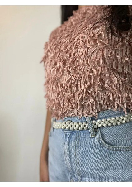 Inci Boncuk El Örmesi Şık Günlük Kemer