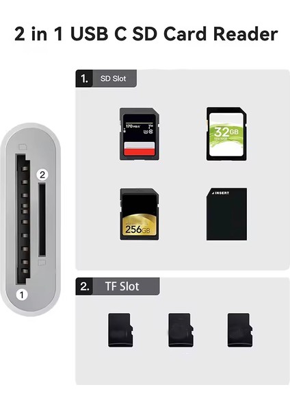 NK1023 2'si 1 Arada Telefon ve Pad Için Type-C’den Sd Karta Otg Sd/tf Bellek Dönüştürücü Tak Çalıştır Kart Okuyucu fiyatları