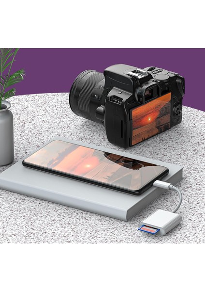 NK1023 2'si 1 Arada Telefon ve Pad Için Type-C’den Sd Karta Otg Sd/tf Bellek Dönüştürücü Tak Çalıştır Kart Okuyucu