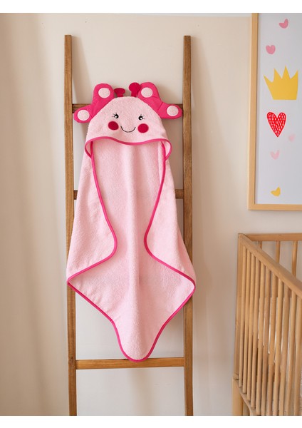 Pamuk 75X75 Pembe Bebek Havlusu / Kundak - Kelebek