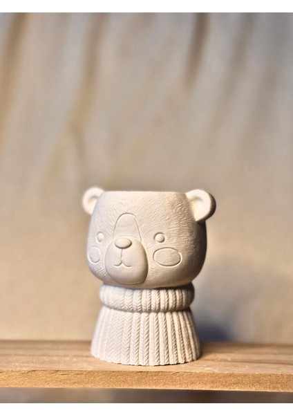 Ayıcık Seramik Kalemlik | Boyanabilir El Yapımı Beton Tozu Obje modelleri