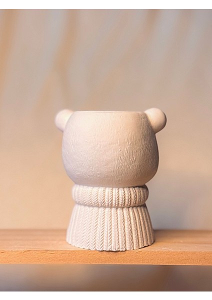 Ayıcık Seramik Kalemlik | Boyanabilir El Yapımı Beton Tozu Obje indirimleri