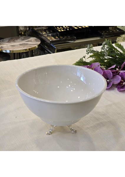 26 cm Porselen Salata Kasesi Gümüş