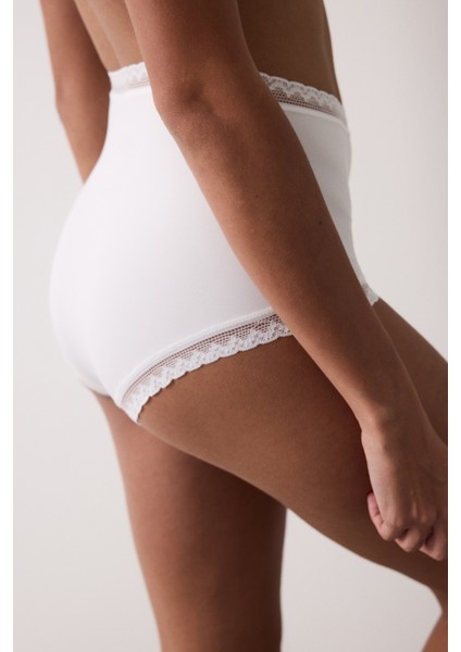 Ekru Easy Trim Yüksek Bel Slip Külot fiyatları