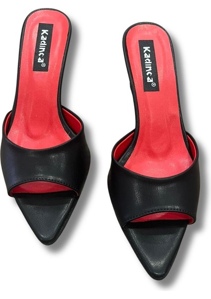 Sivri Burun Stiletto Kadın Topuklu Terlik #1045