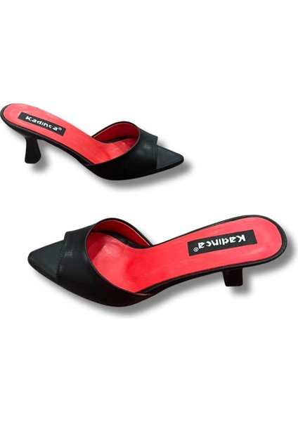 Sivri Burun Stiletto Kadın Topuklu Terlik #1045 modelleri