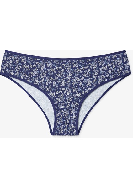 Oceanna 3'lü Yaprak Desenli Pamuklu Düşük Bel Slip Külot modelleri