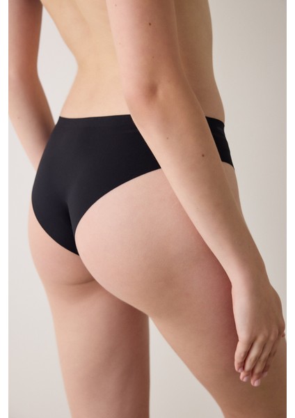 Siyah Fit Fitilli Lazer Kesim İz Yapmayan Normal Bel Brazilian Külot fiyatları