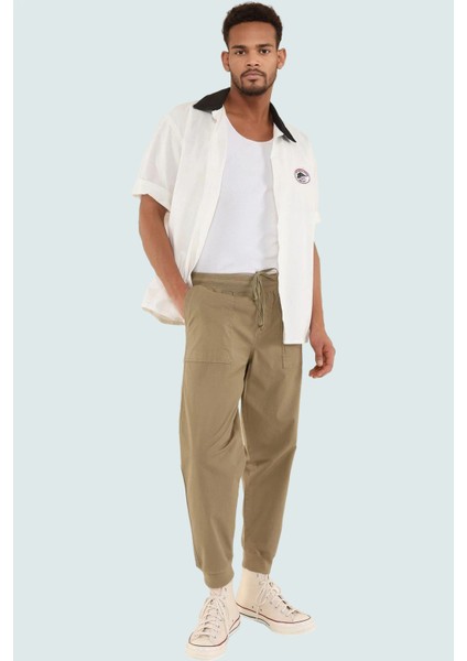 Erkek Rahat Jogger Pantolon Günlük Kullanım Için Pamuk Gabardin Kumaş Yaz Aylarının Vazgeçilmezi