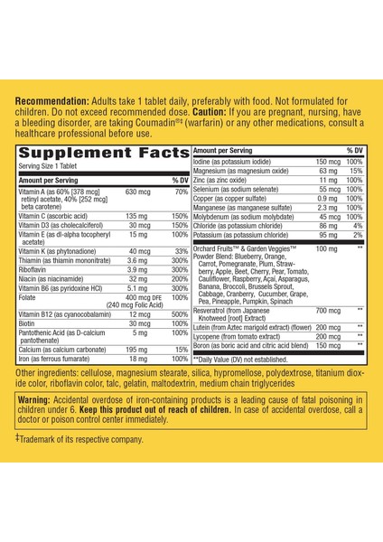 Alive! Daily Energy Complete Multivitamin 60 Tablets High Quality High Potency Once Daily modelleri