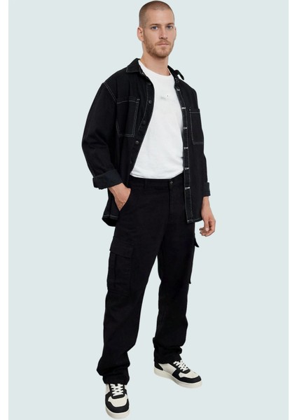 Erkek Pamuklu Rahat Kargo Pantolon Straight Kalıp Boru Paça Günlük ve Iş Hayatı Hafta Sonu fiyatları