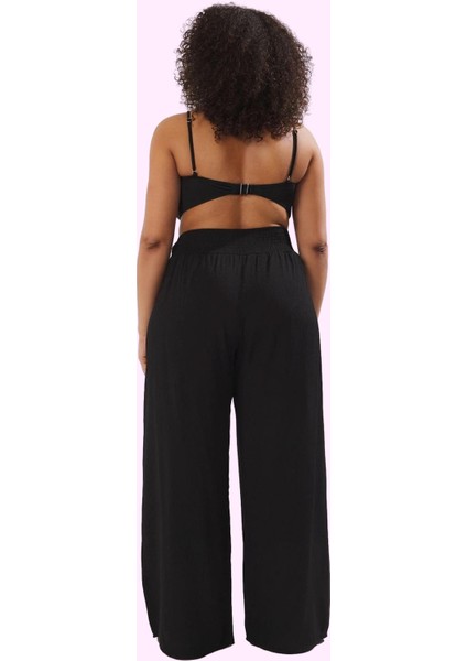 Kadın Büyük Beden Plaj Pantolonu Rahat Yazlık Geniş Paça Yüksek Bel Yaz Aylarının Vazgeçilmezi modelleri