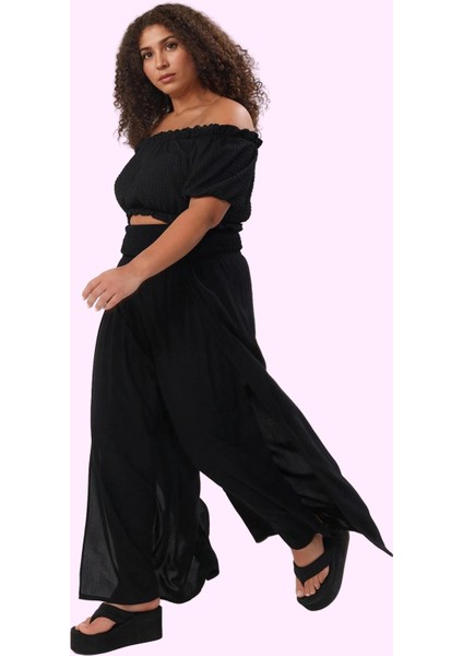 Kadın Yüksek Bel Geniş Paça Plaj Pantolonu Çiçek Desenli Crinkle Dokuma Rahat Yaz Günlük Kullanım fiyatları