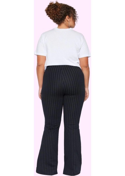 Kadın Çizgili Yüksek Bel Flare Pantolon Rahatlık ve Şıklık Bir Arada Yaz Aylarının Vazgeçilmezi modelleri