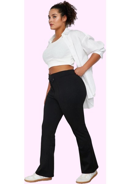 Kadın Düz Desen Regular Pantolon Yüksek Bel Pamuk Günlük Kullanım Yaz Aylarının Vazgeçilmezi fiyatları