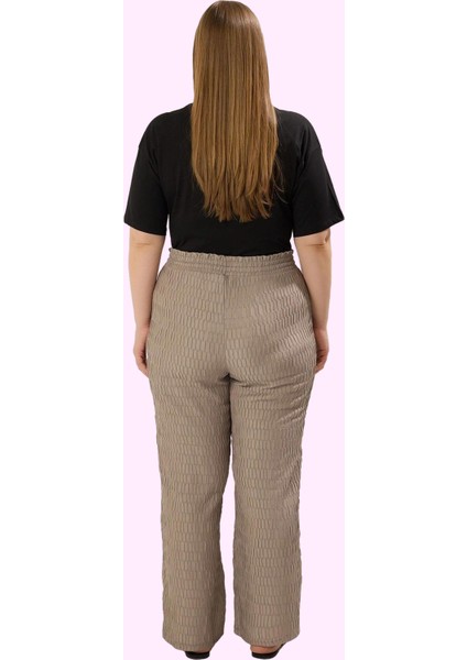 Kadın Dokulu Büyük Beden Pantolon Yüksek Bel Rahatlık Günlük Kullanım Yaz Aylarının Vazgeçilmezi fiyatları